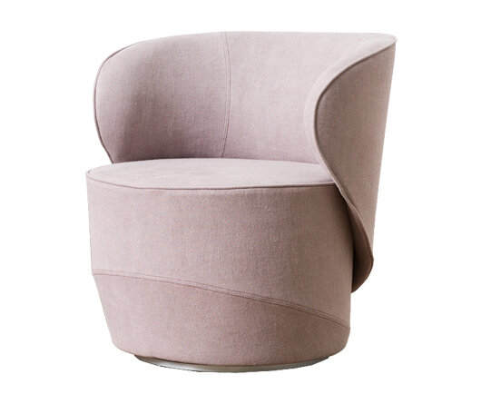 Busetto P289 Poltrona dallo stile moderno con basamento girevole in metallo cromato 1