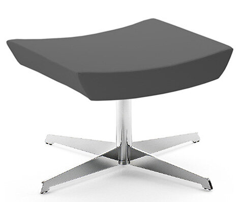 Busetto P283S Pouf dallo stile moderno con basamento girevole in metallo, disponibile cromato o nero 1