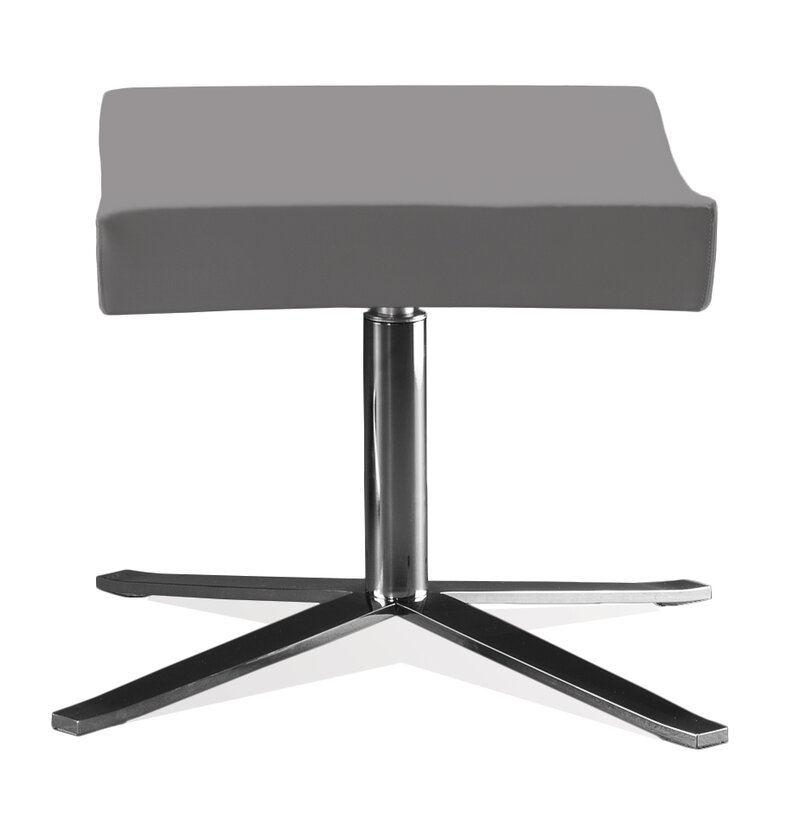 Busetto P283S3 Pouf dallo stile moderno con basamento girevole in metallo, disponibile cromato o nero 1