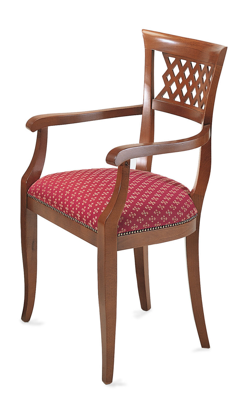 Busetto S605LA Poltroncina con braccioli dal design classico in massello di faggio, verniciatura personalizzabile in tinte da campionario 1