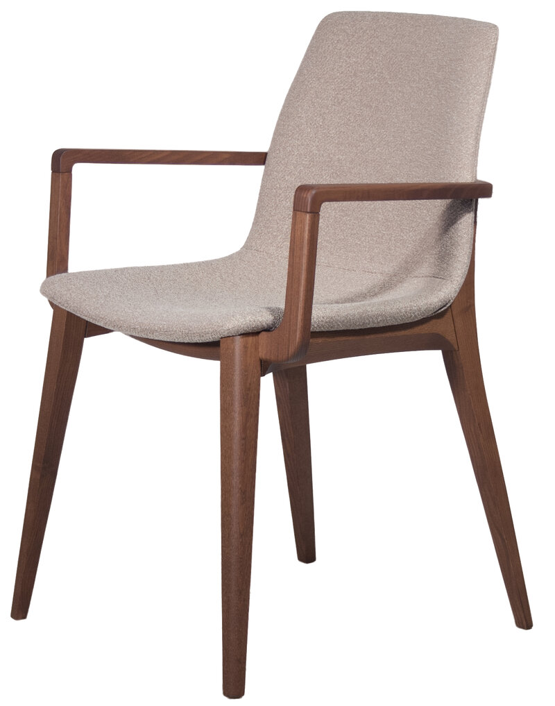 Busetto S061A Modern chair with armrest in solid beech or ash legs 1