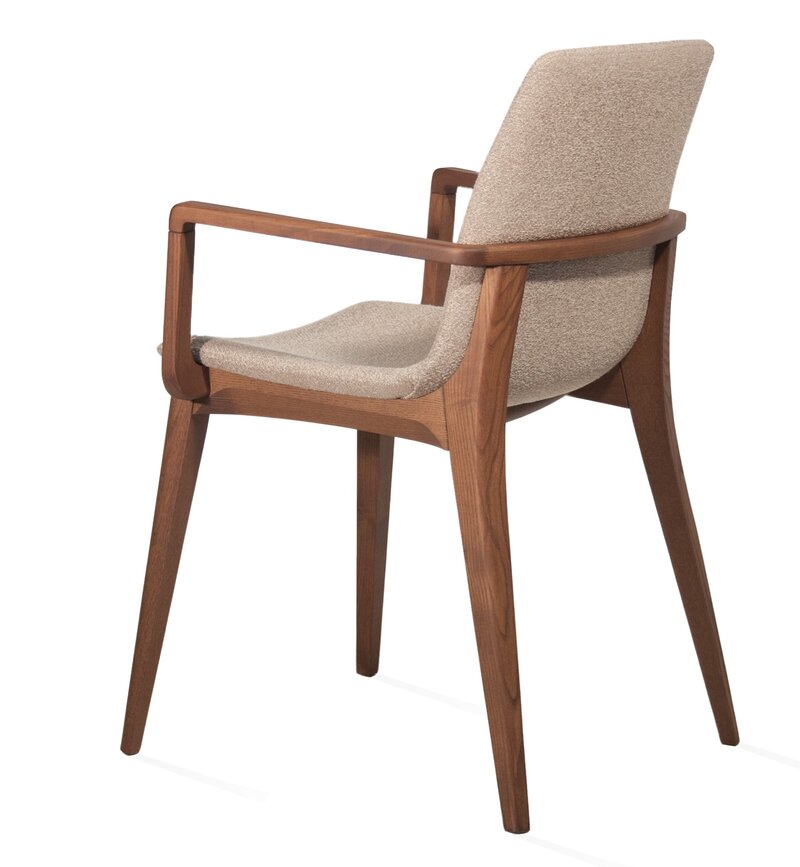 Busetto S061A Modern chair with armrest in solid beech or ash legs 3