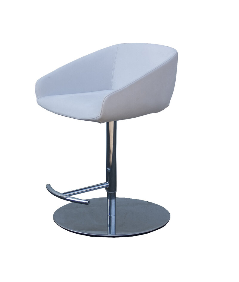 Busetto S481S Sgabello moderno con basamento girevole in metallo cromato 1